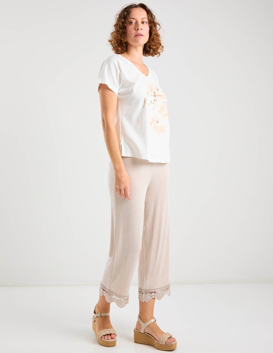 Playera manga corta cuello v para mujer 7
