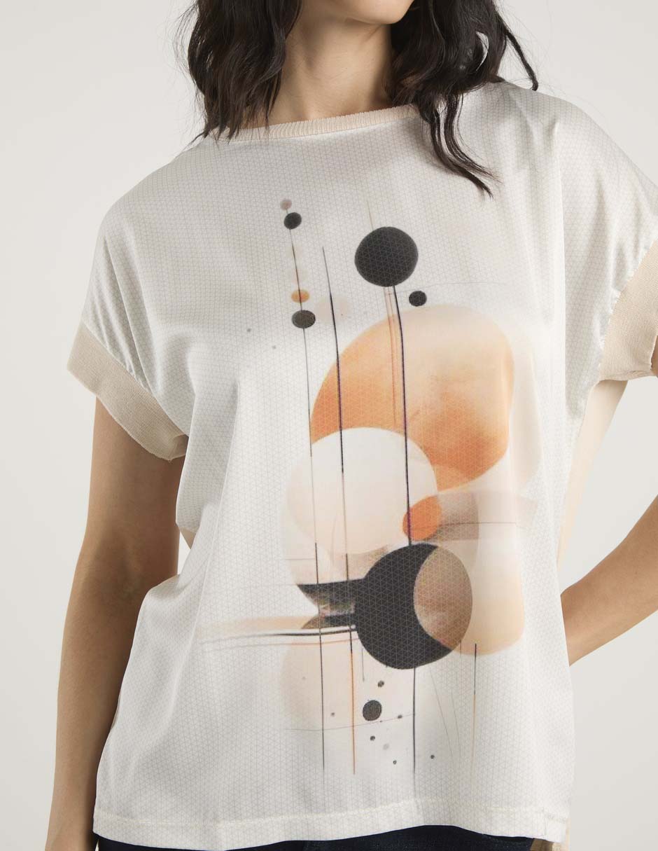 Playera manga corta Dándara cuello redondo para mujer
