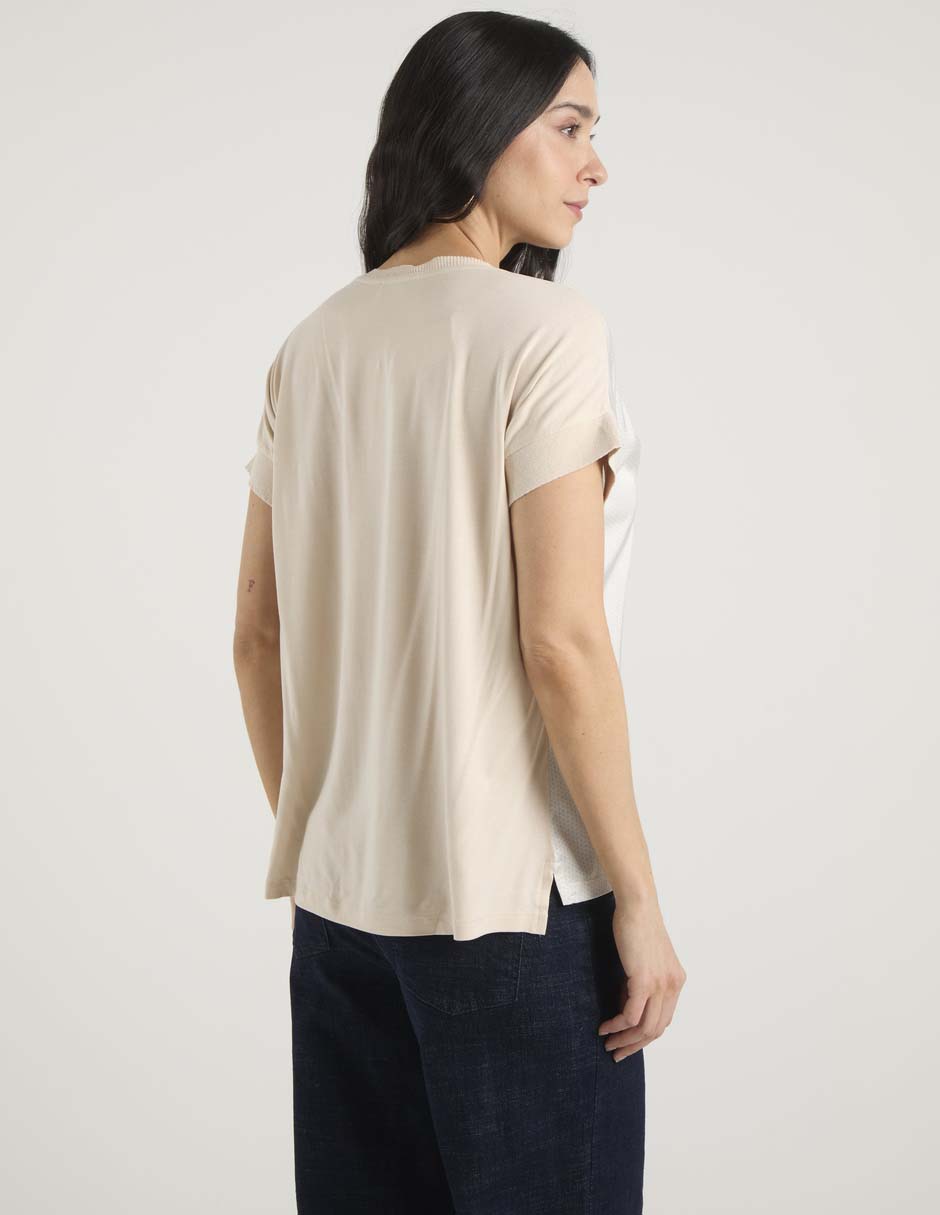 Playera manga corta Dándara cuello redondo para mujer