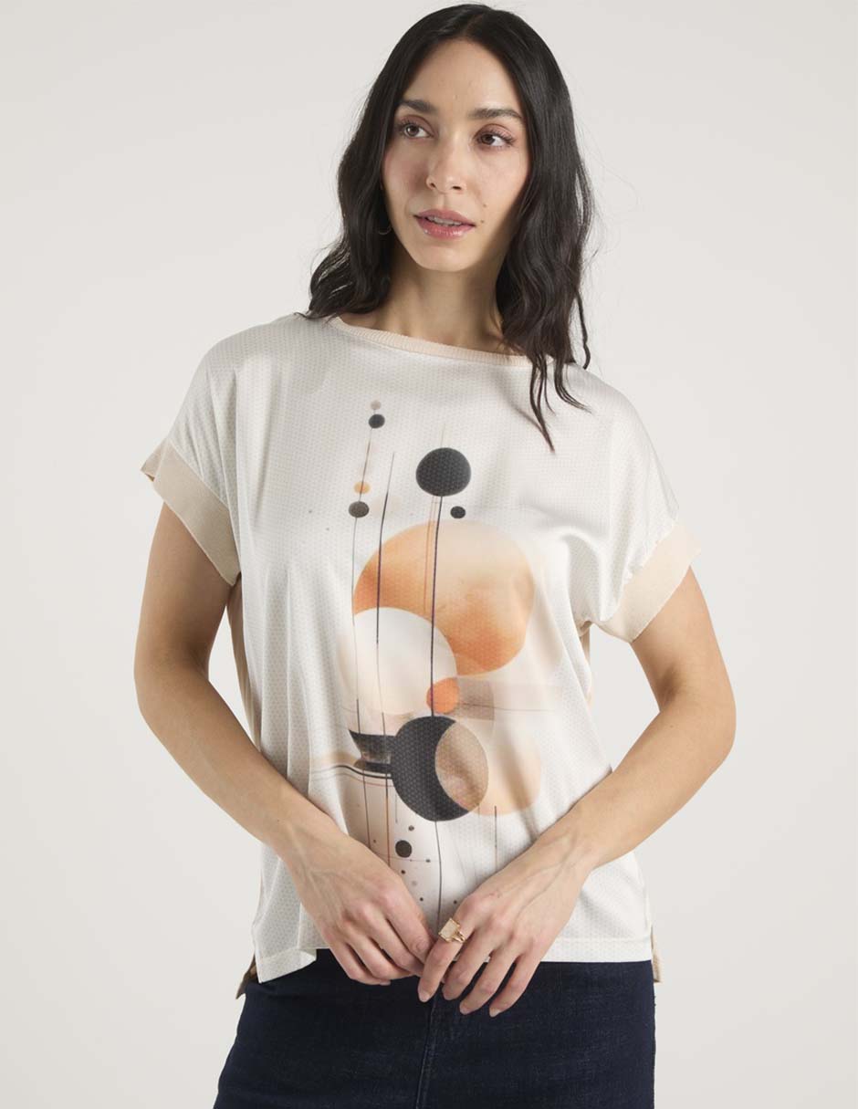 Playera manga corta cuello redondo para mujer 2