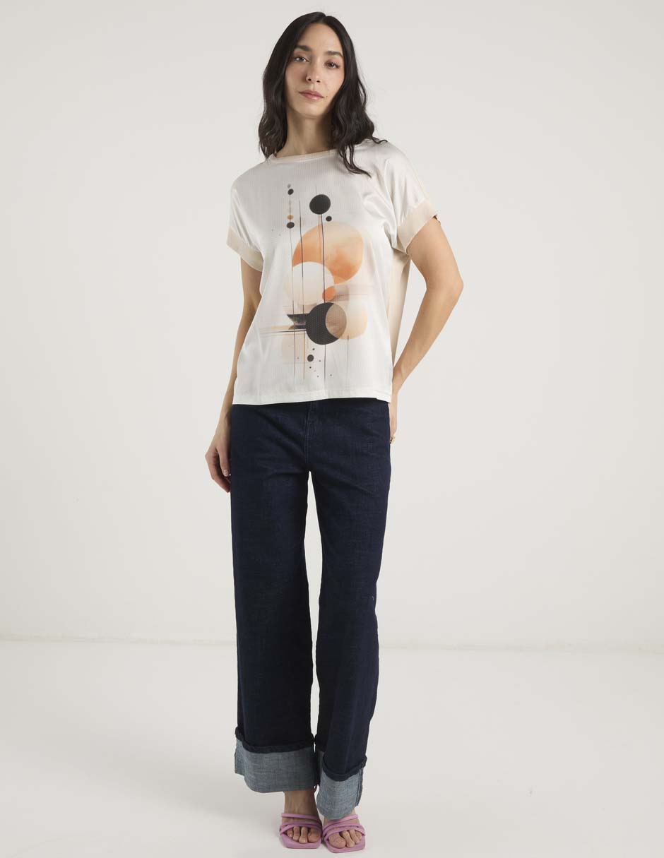Playera manga corta cuello redondo para mujer 3