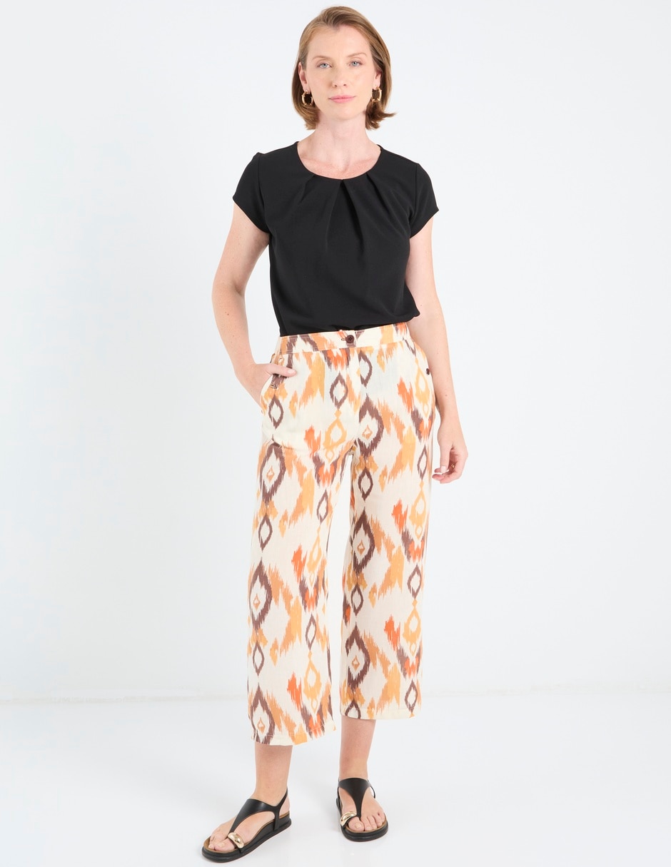 Pantalón coulotte regular para mujer 9