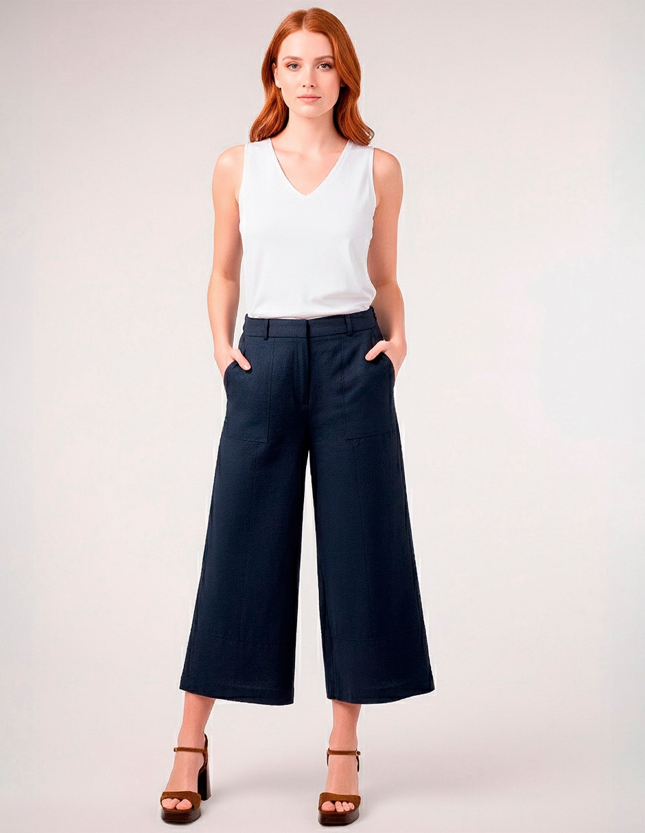 Pantalón coulotte wide leg para mujer