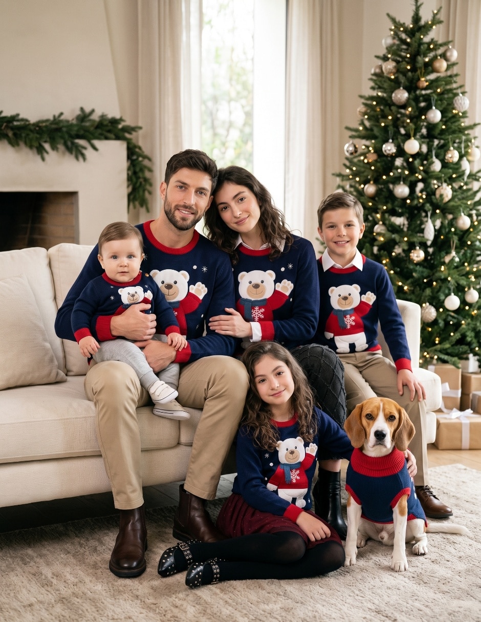 Suéter navideño cuello redondo para mujer 2