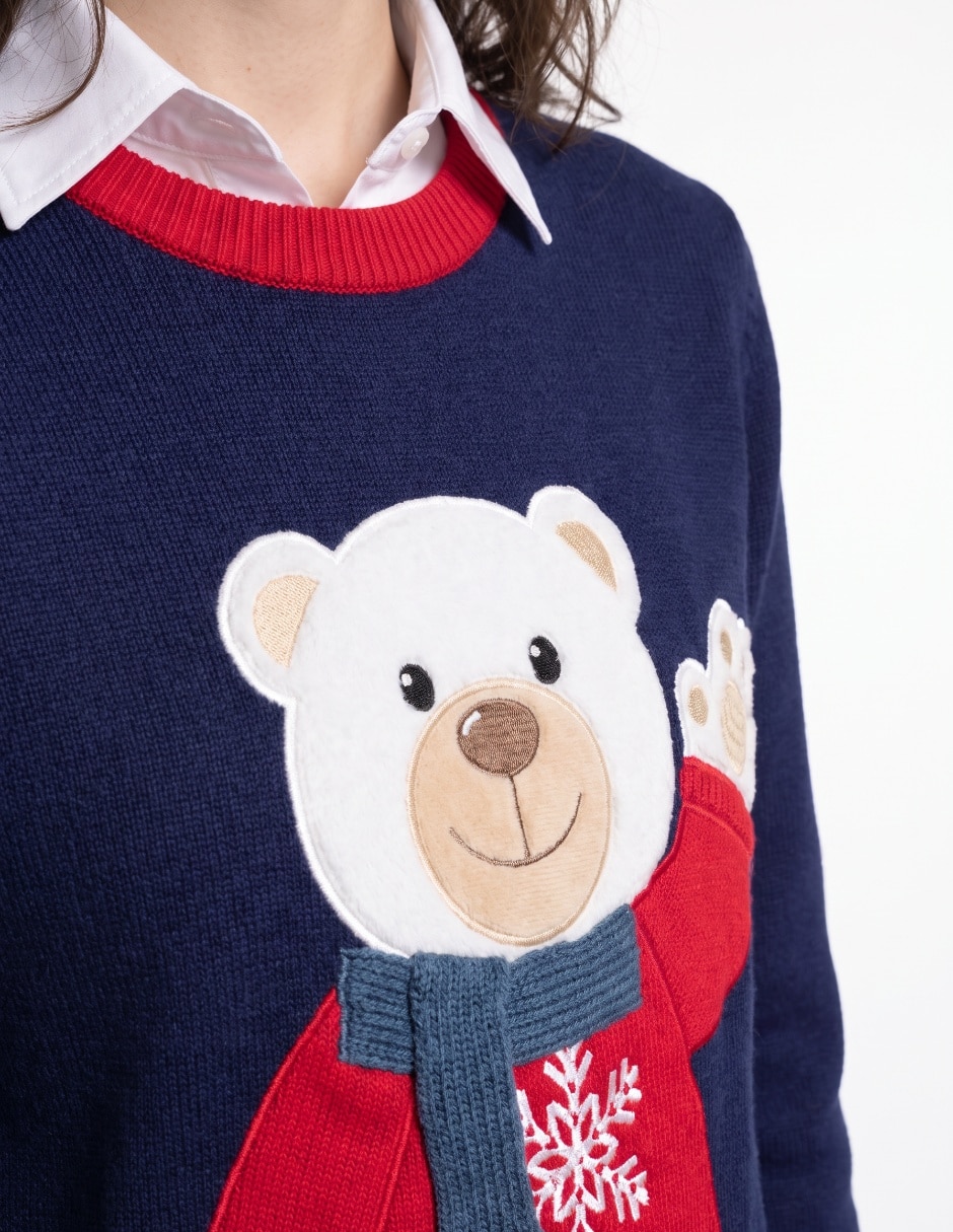 Suéter navideño cuello redondo para mujer 4