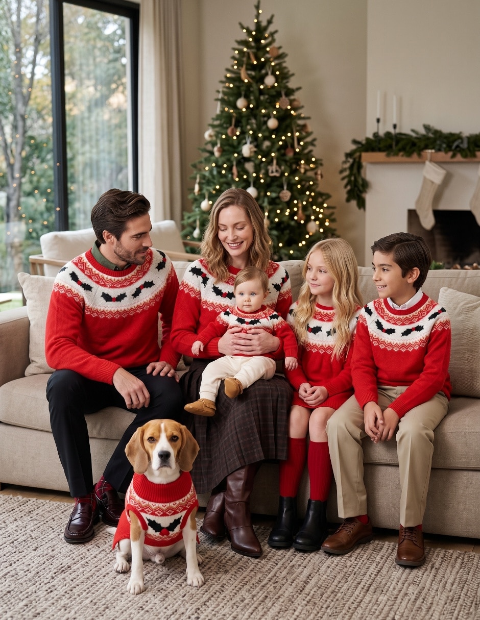 Suéter navideño cuello redondo para mujer 2