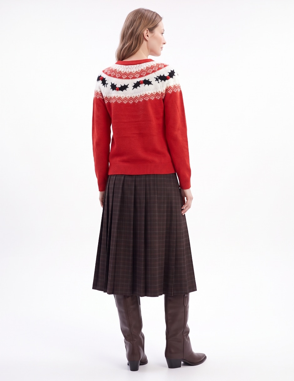 Suéter navideño cuello redondo para mujer 3