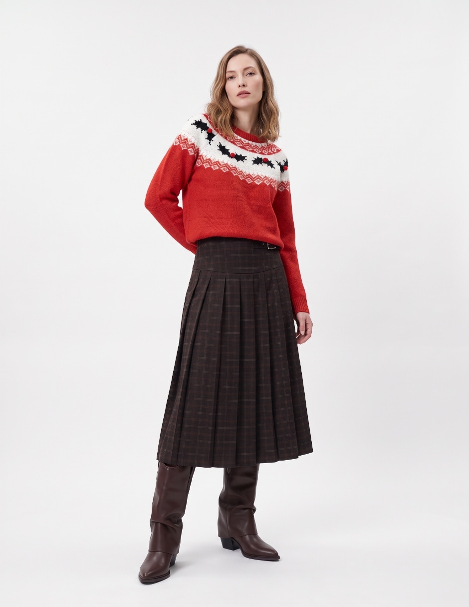 Suéter navideño cuello redondo para mujer 4