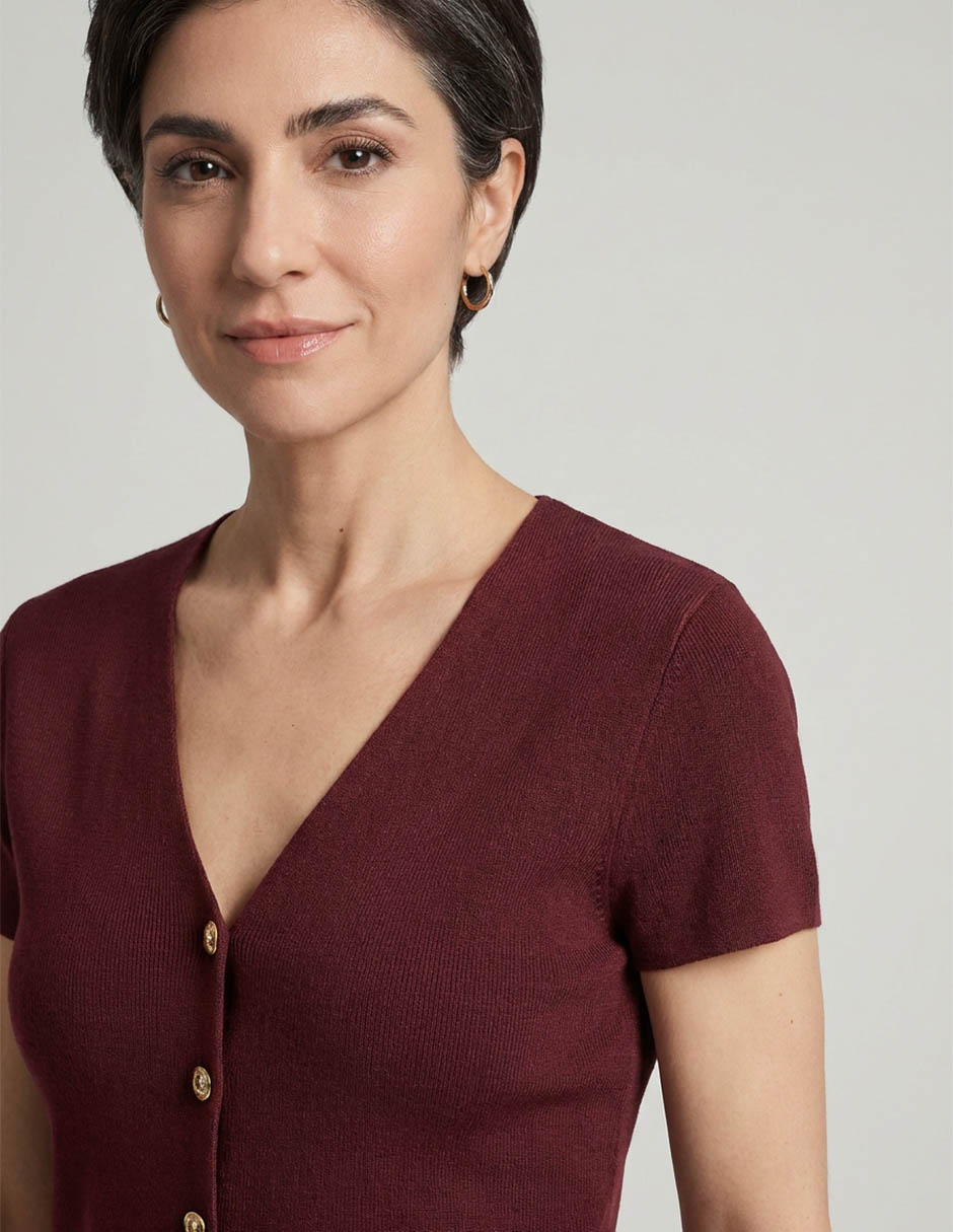 Suéter cuello V para mujer 2