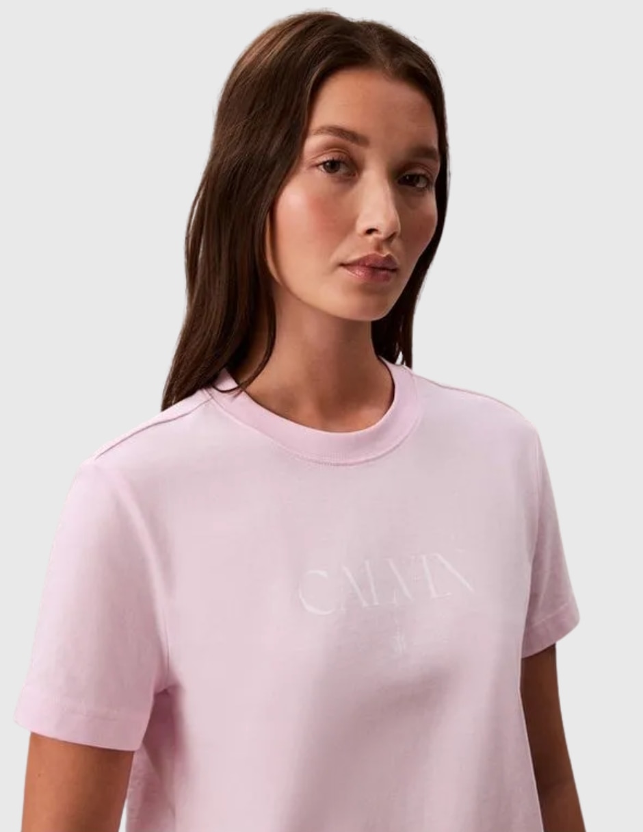 Playera manga corta Calvin Klein cuello redondo para mujer