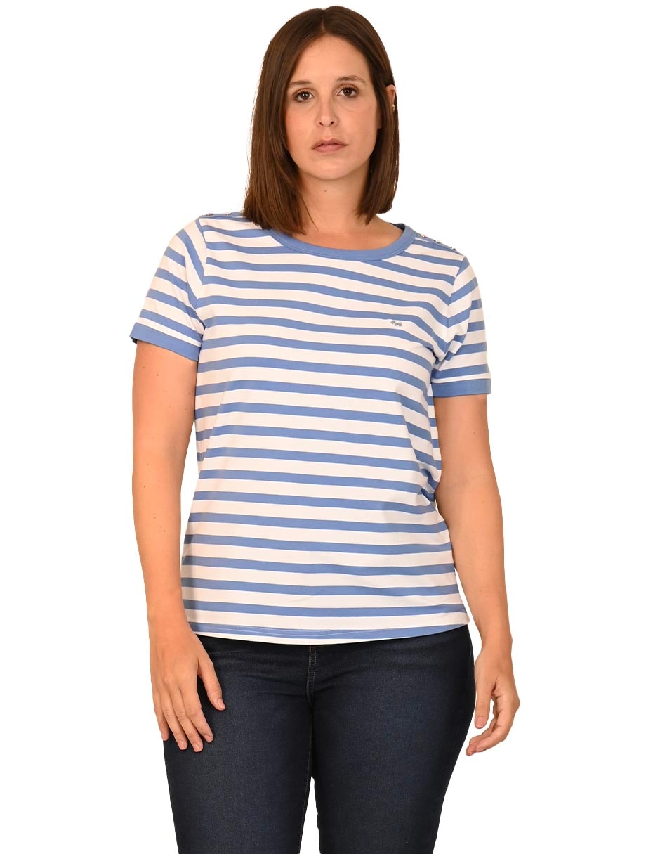Playera manga corta Ferrioni cuello redondo para mujer