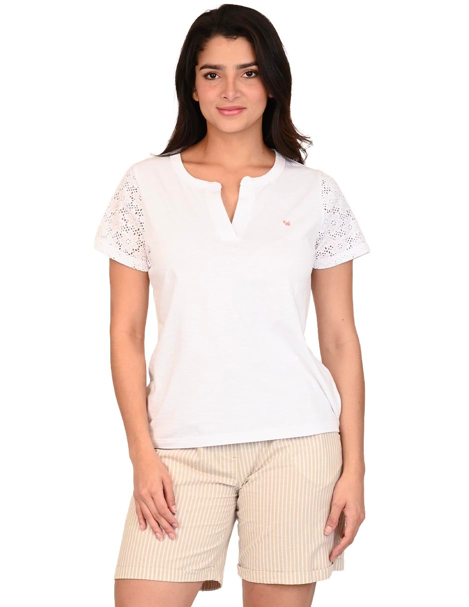 Playera manga corta cuello v para mujer Playera manga corta cuello v para mujer