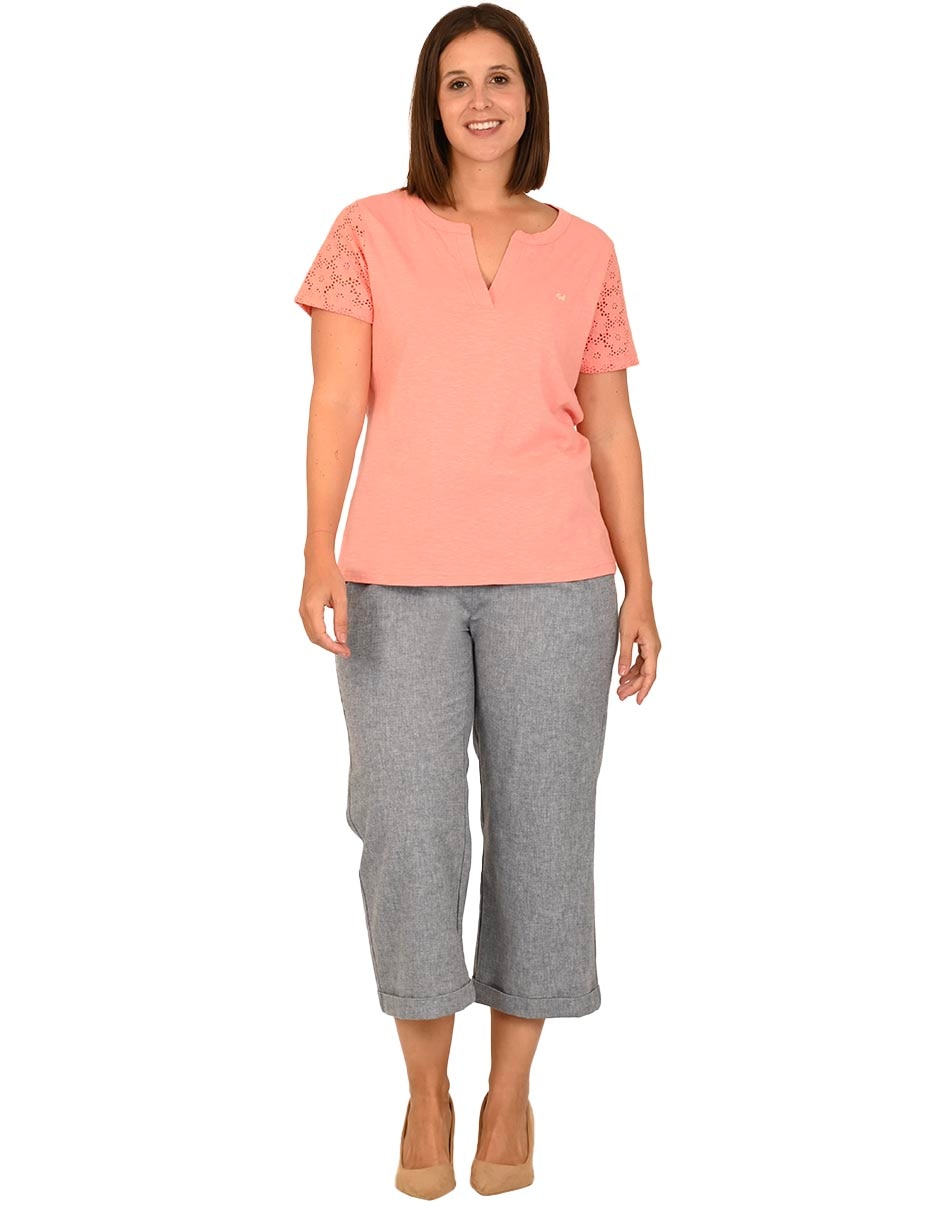 Playera manga corta cuello v mujer 4
