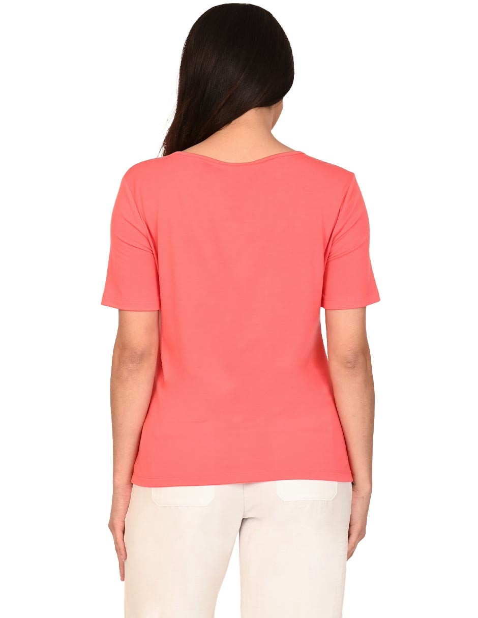 Playera manga corta cuello redondo mujer 3