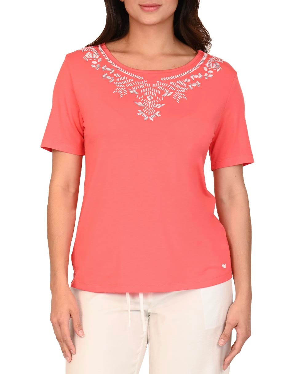 Playera manga corta cuello redondo mujer 2