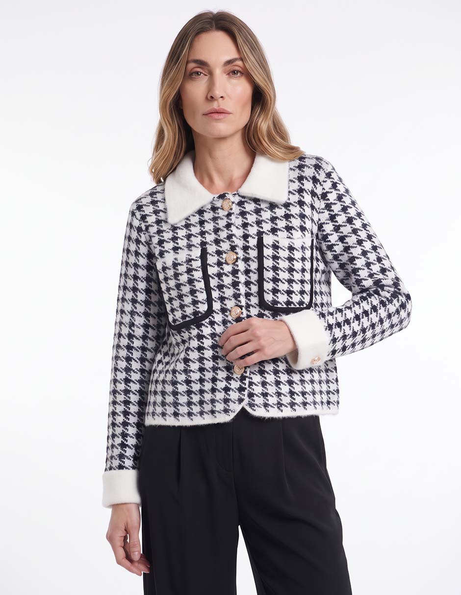 Suéter Karen Oliver cuello camisero para mujer