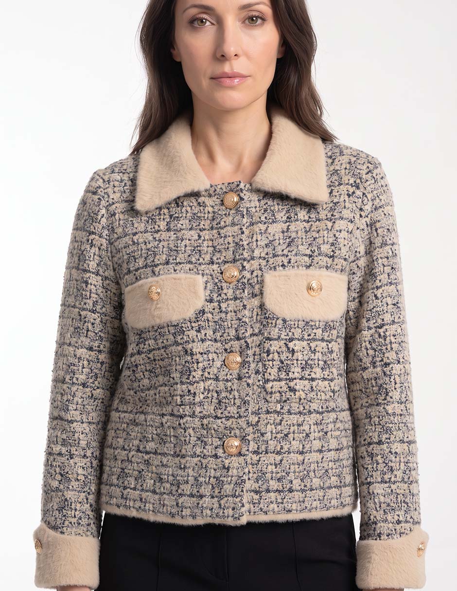 Suéter Karen Oliver cuello camisero para muer 2