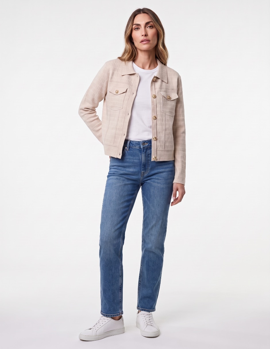 Suéter cuello camisero para mujer 3