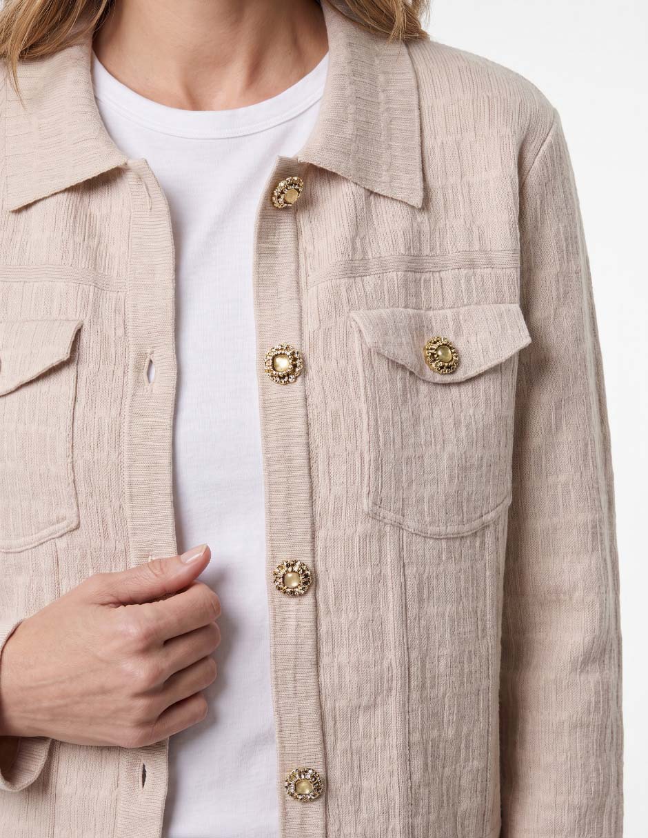 Suéter cuello camisero para mujer 4