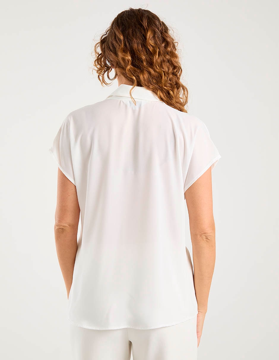 Blusa camisera manga corta para mujer 11