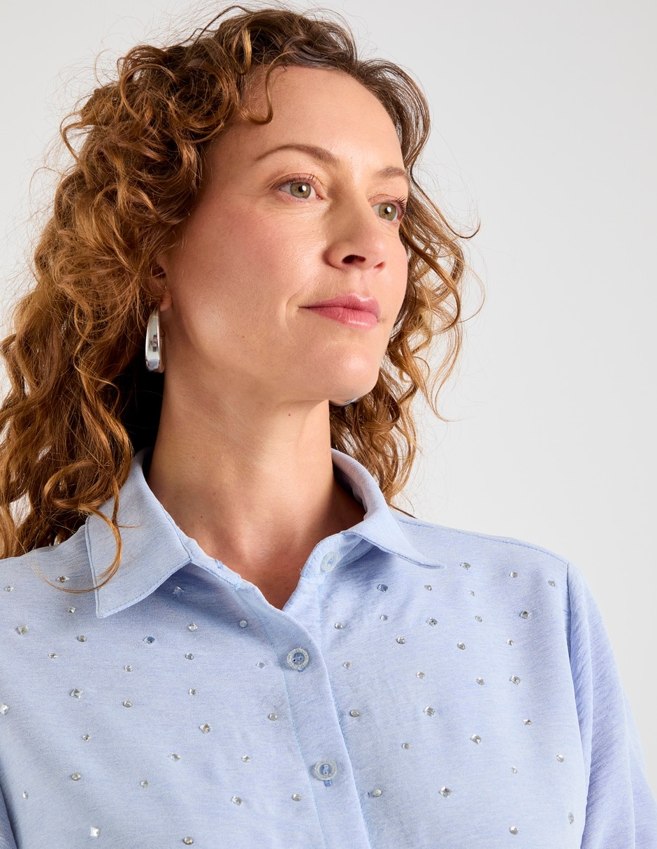 Blusa camisera manga corta para mujer 9