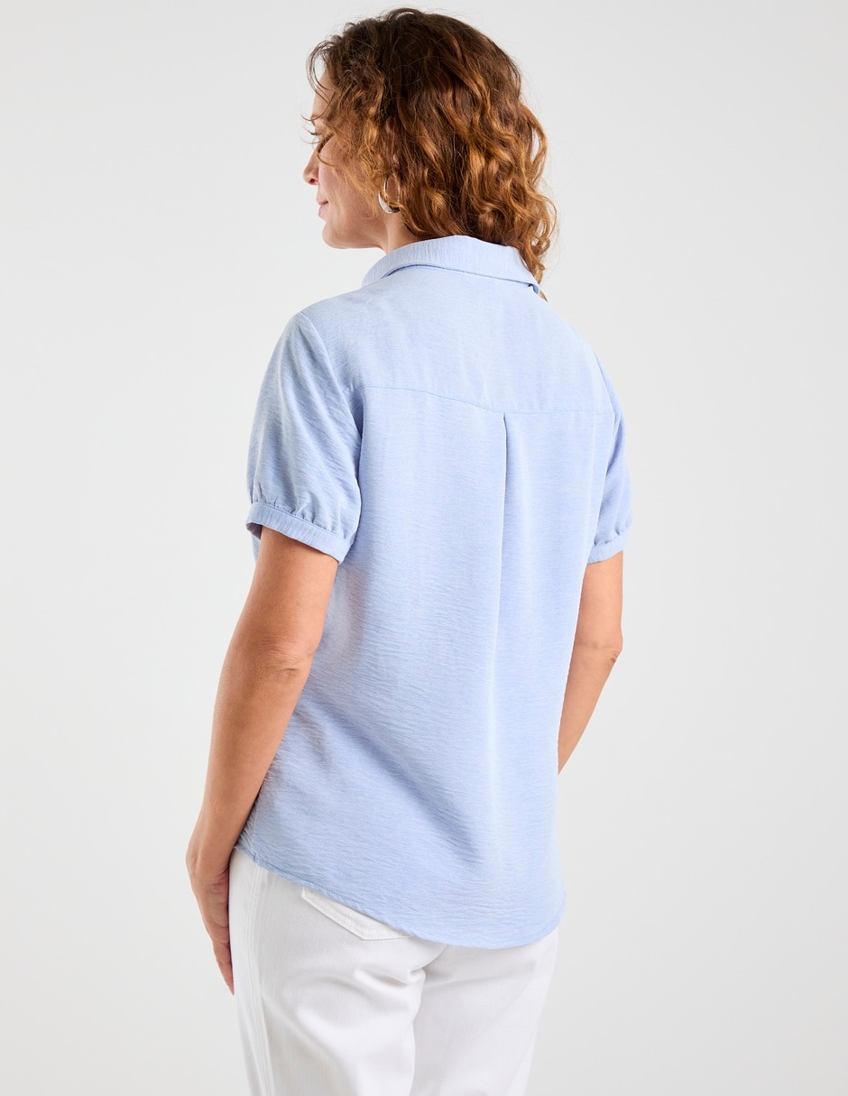Blusa camisera manga corta para mujer 11
