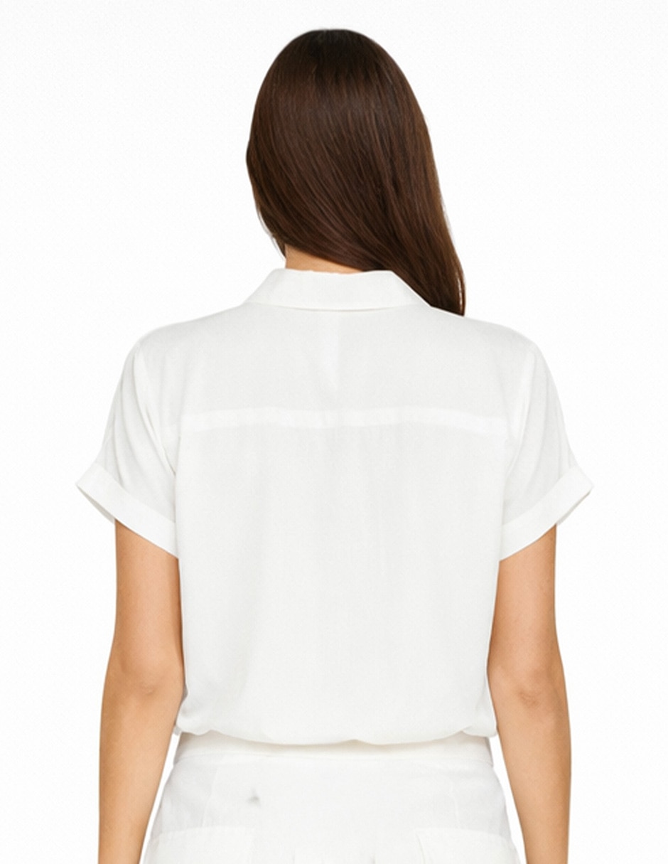 Blusa camisera Shyla manga corta para mujer