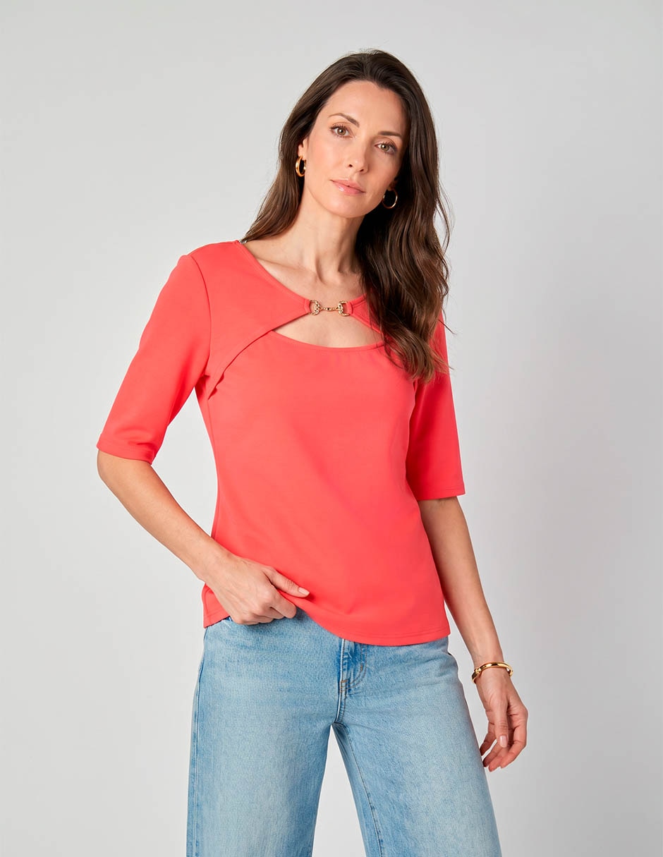 Blusa manga corta para mujer