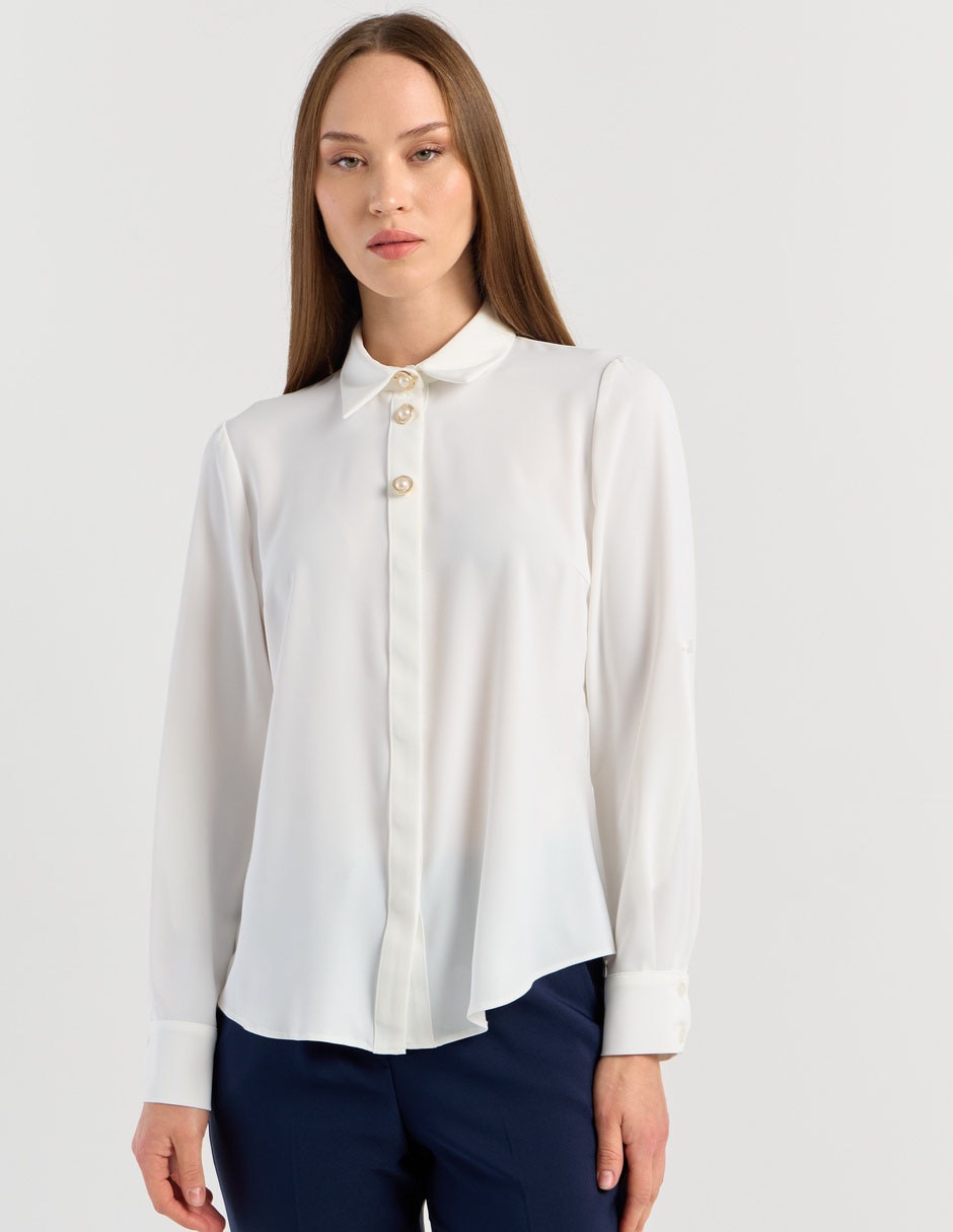 Blusa camisera manga larga para mujer Blusa camisera manga larga para mujer