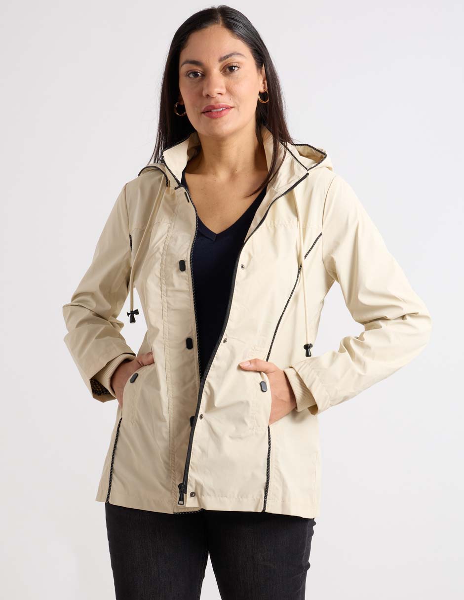 Gabardina con capucha y bolsillos para mujer 3