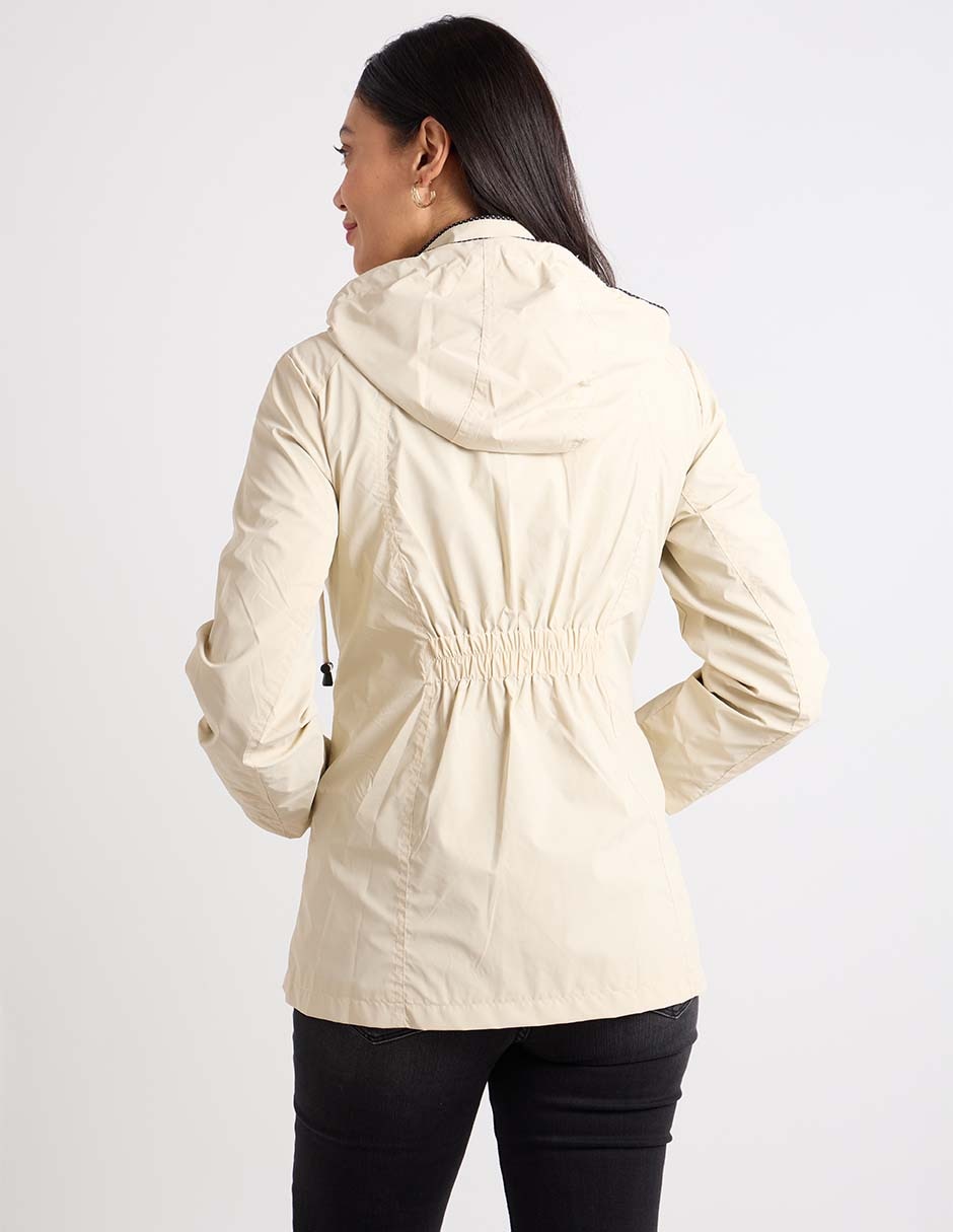 Gabardina con capucha y bolsillos para mujer 2