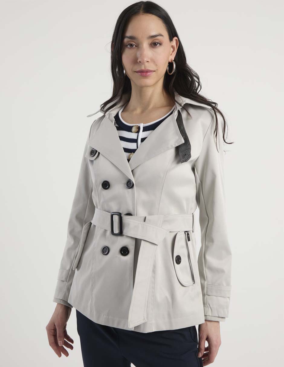 Gabardina con bolsillos para mujer