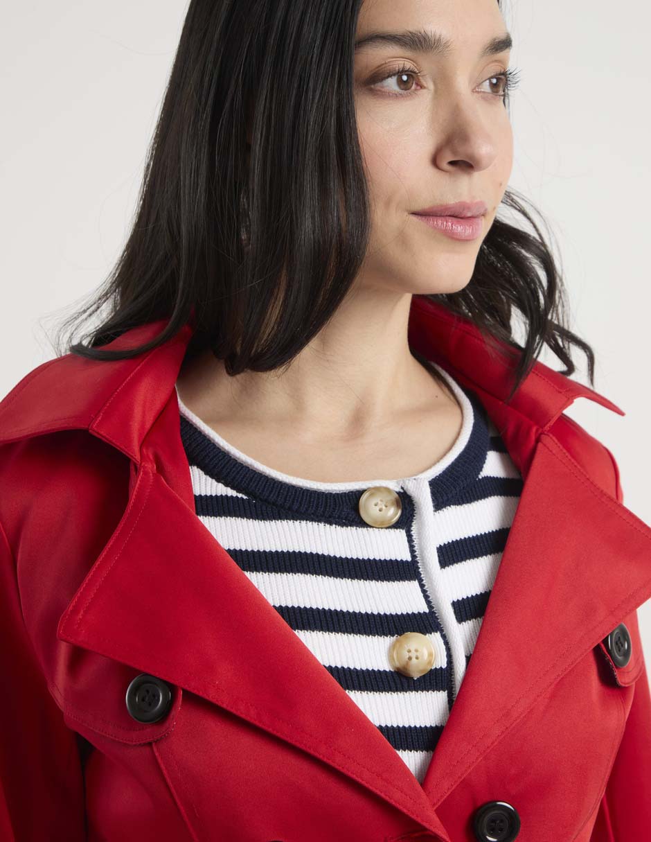 Gabardina con bolsillos para mujer 4