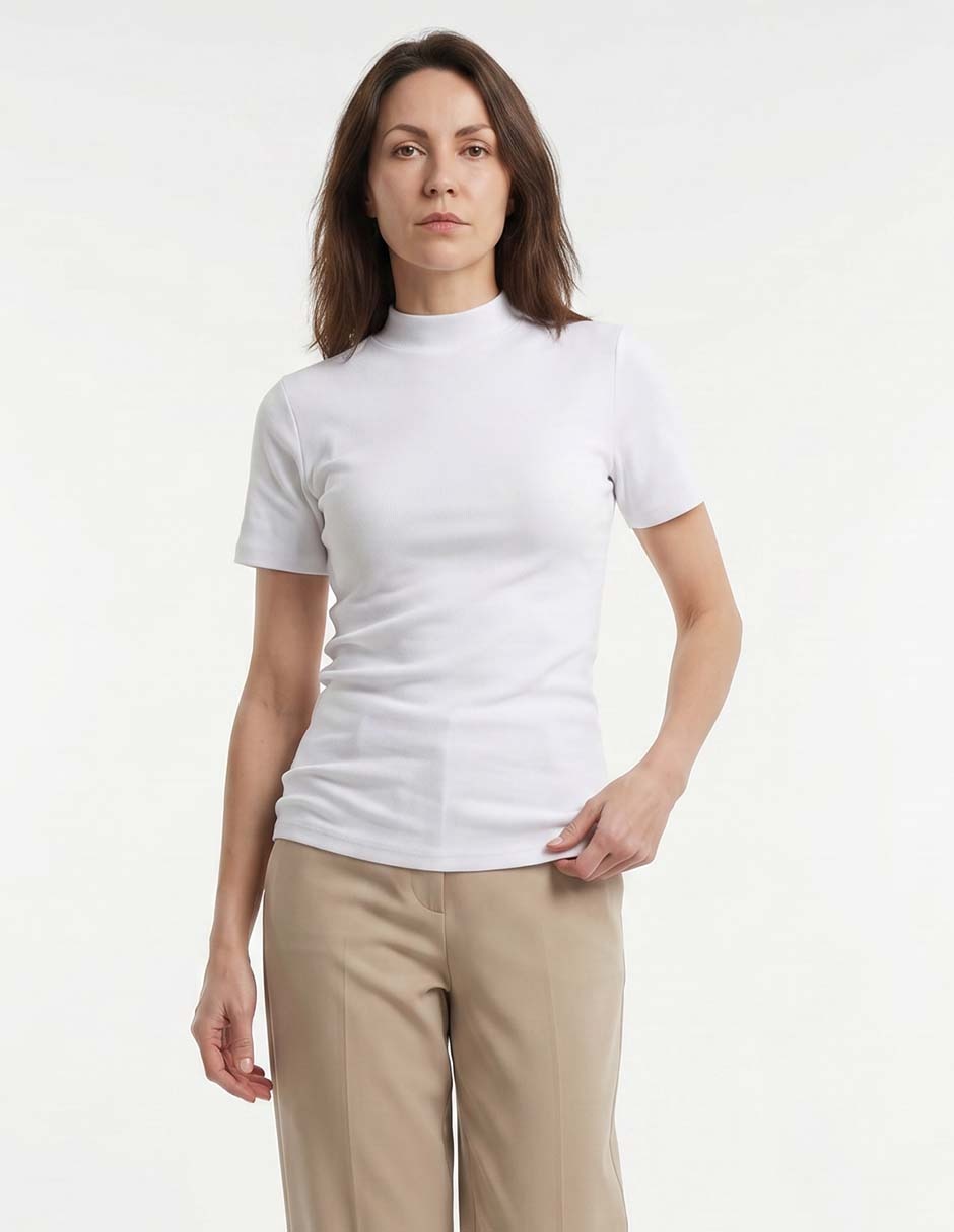 Playera manga corta cuello redondo para mujer Playera manga corta cuello redondo para mujer