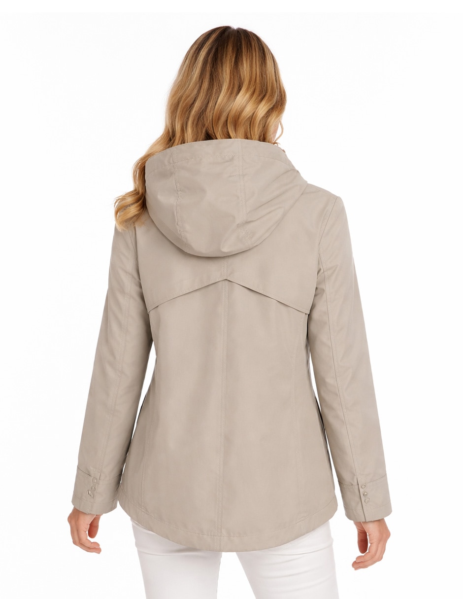 Gabardina resistente al agua con capucha para mujer 4