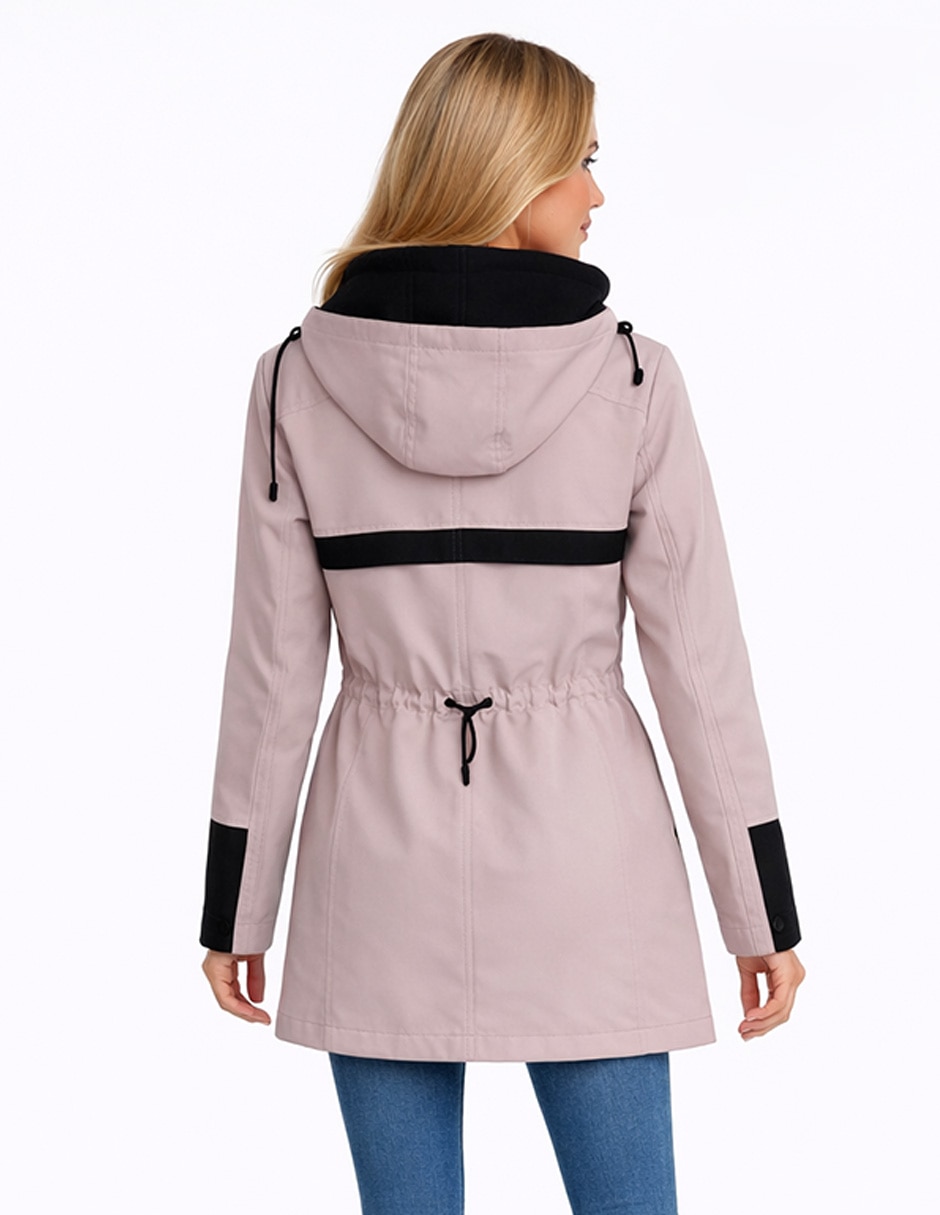 Gabardina impermeable con capucha shyla para mujer