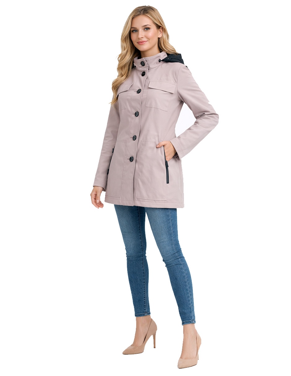 Gabardina impermeable con capucha shyla para mujer