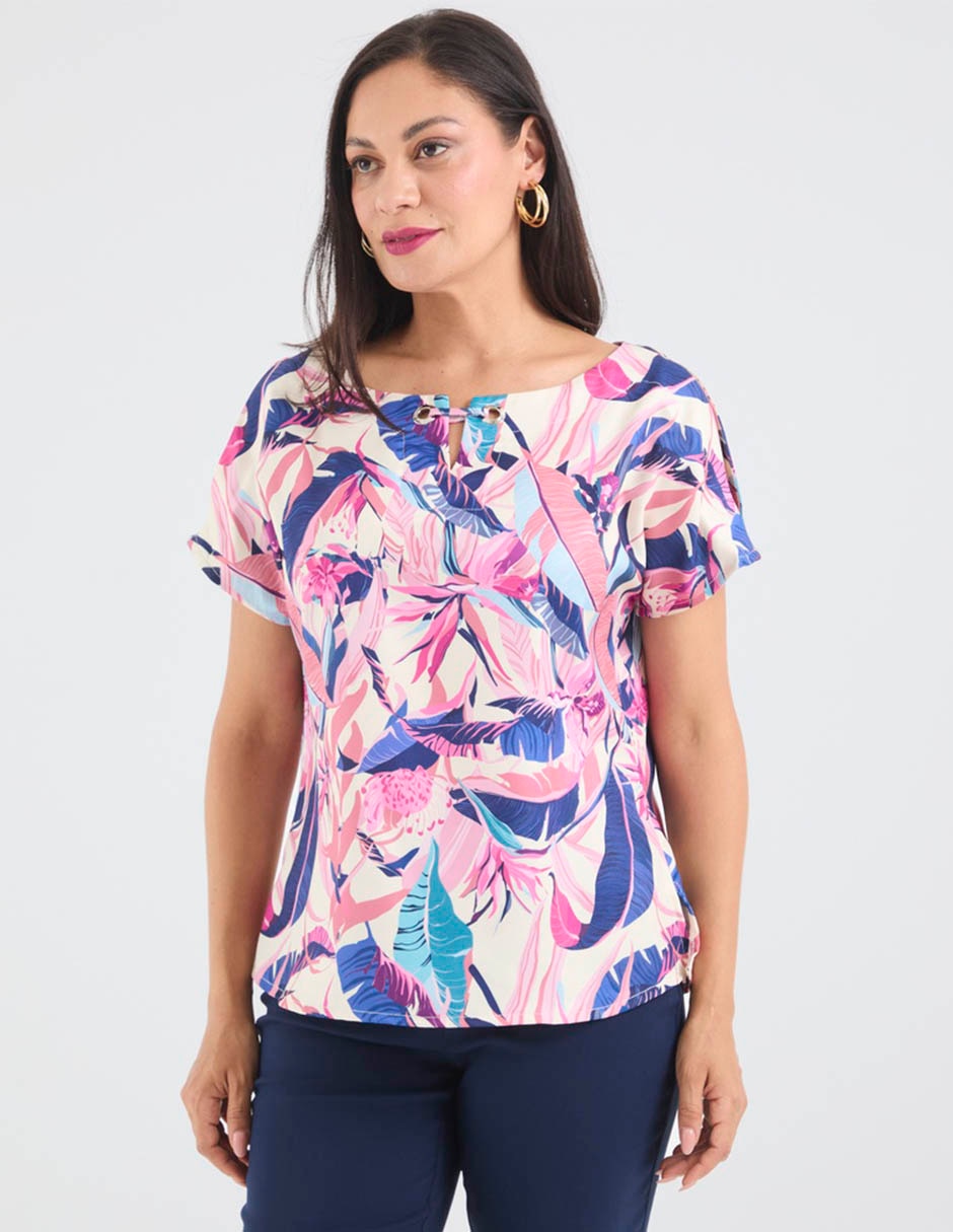 Blusa delirium manga corta para mujer