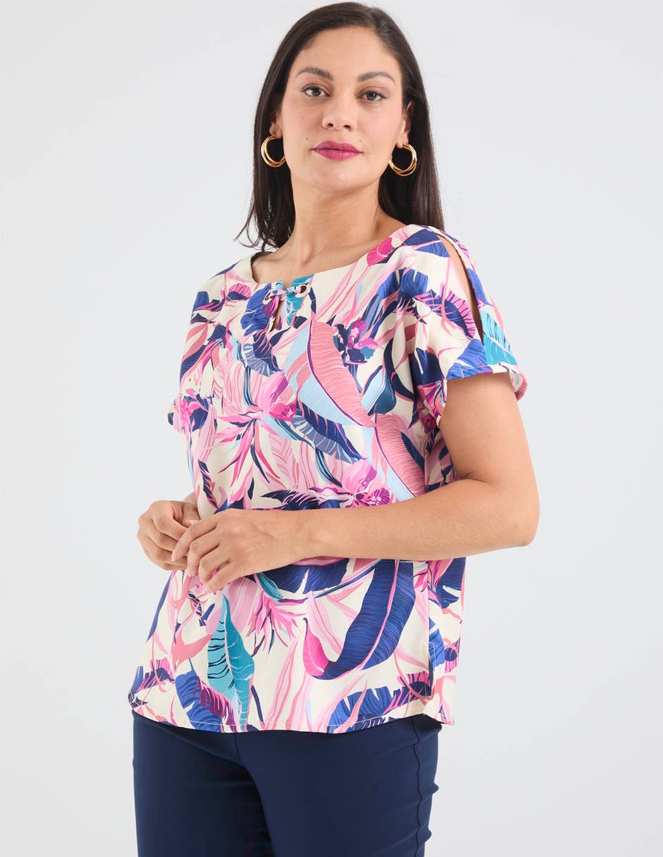 Blusa delirium manga corta para mujer