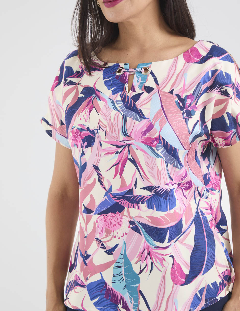Blusa delirium manga corta para mujer