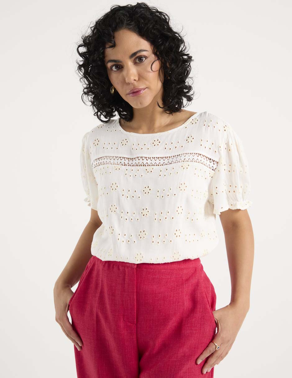 Blusa manga corta para mujer