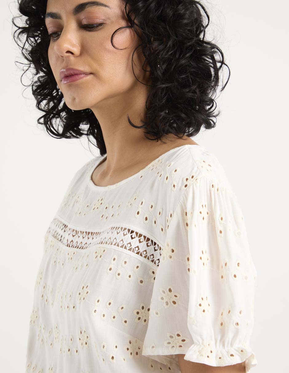 Blusa manga corta para mujer