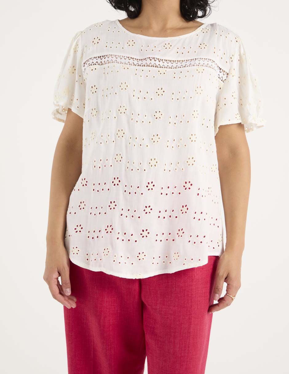 Blusa manga corta para mujer