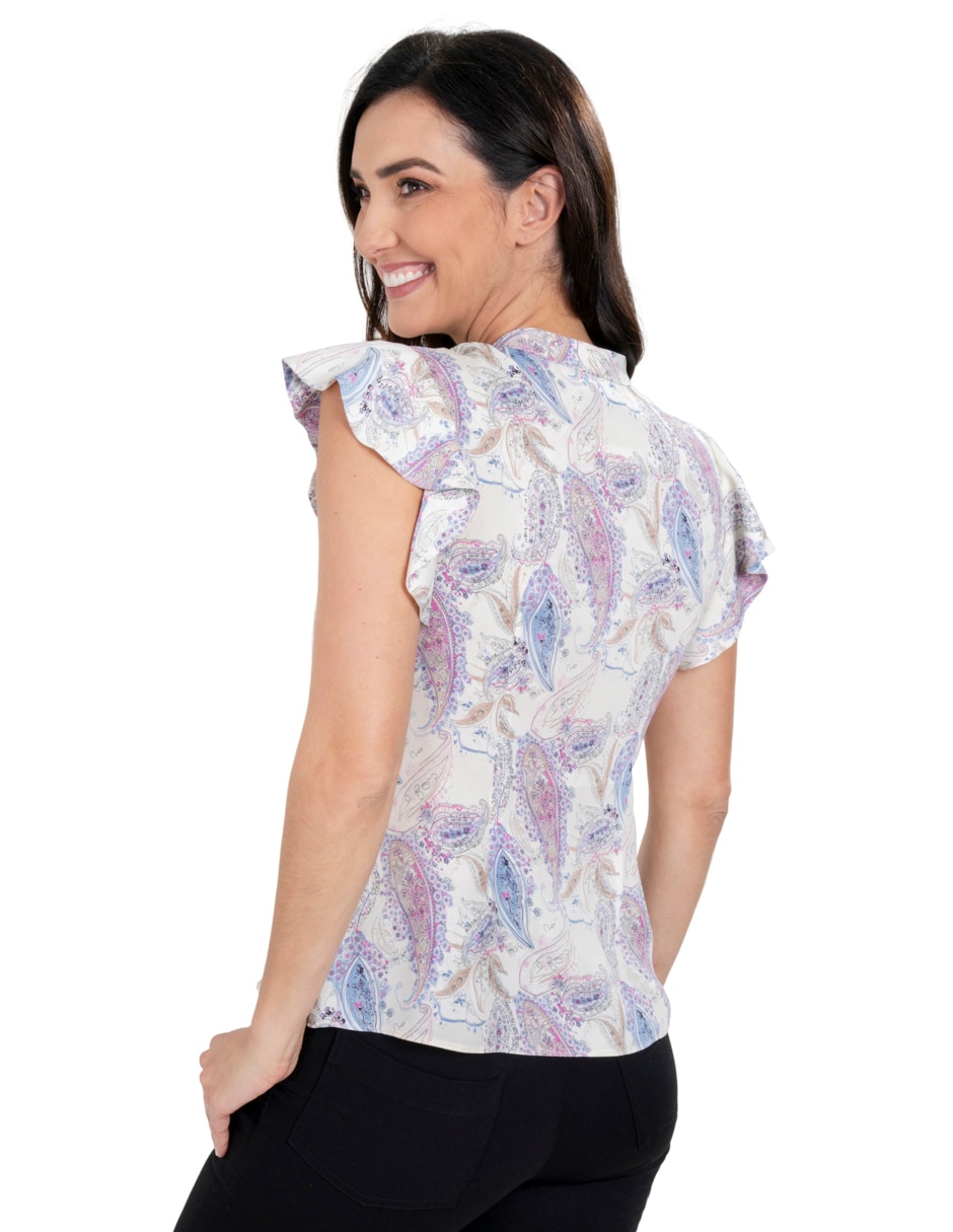 Blusa sin familia "manga" corta "para mujer" 4