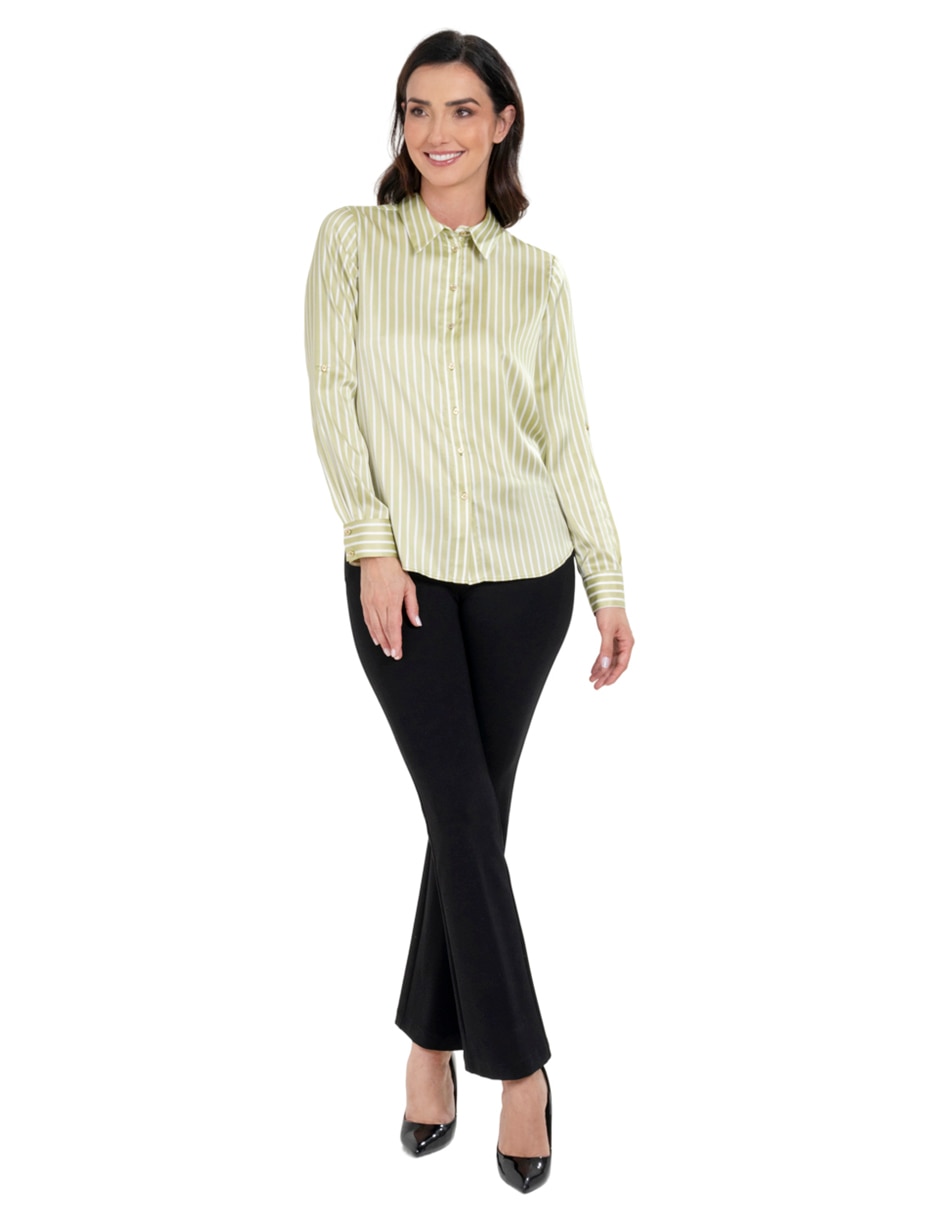 Blusa camisera sin familia "manga" larga "para mujer" 2