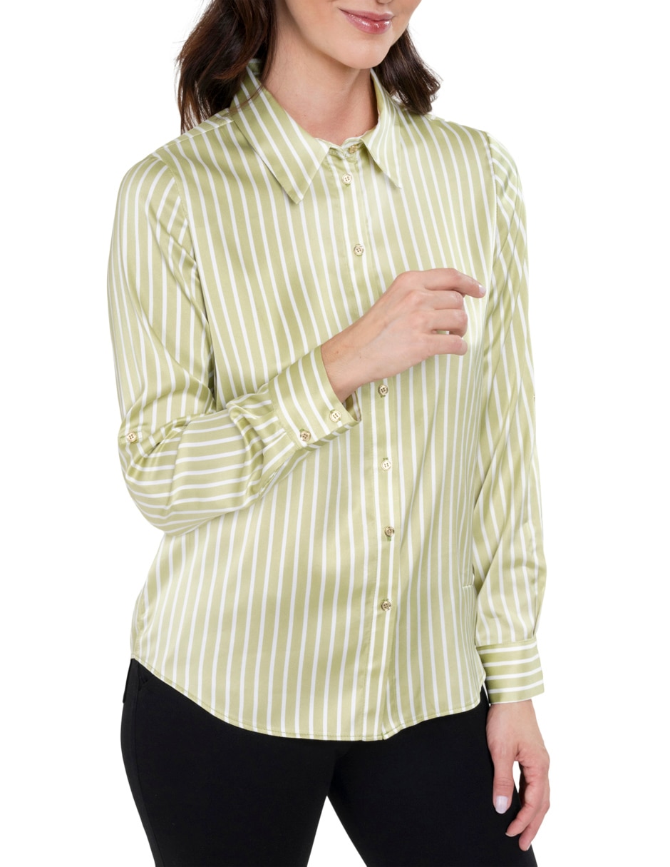 Blusa camisera sin familia "manga" larga "para mujer" 3