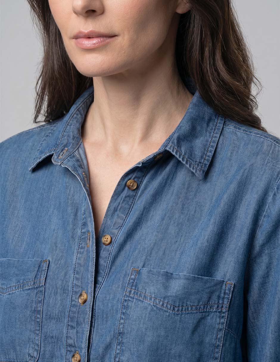Blusa camisera manga 3/4 para mujer 3