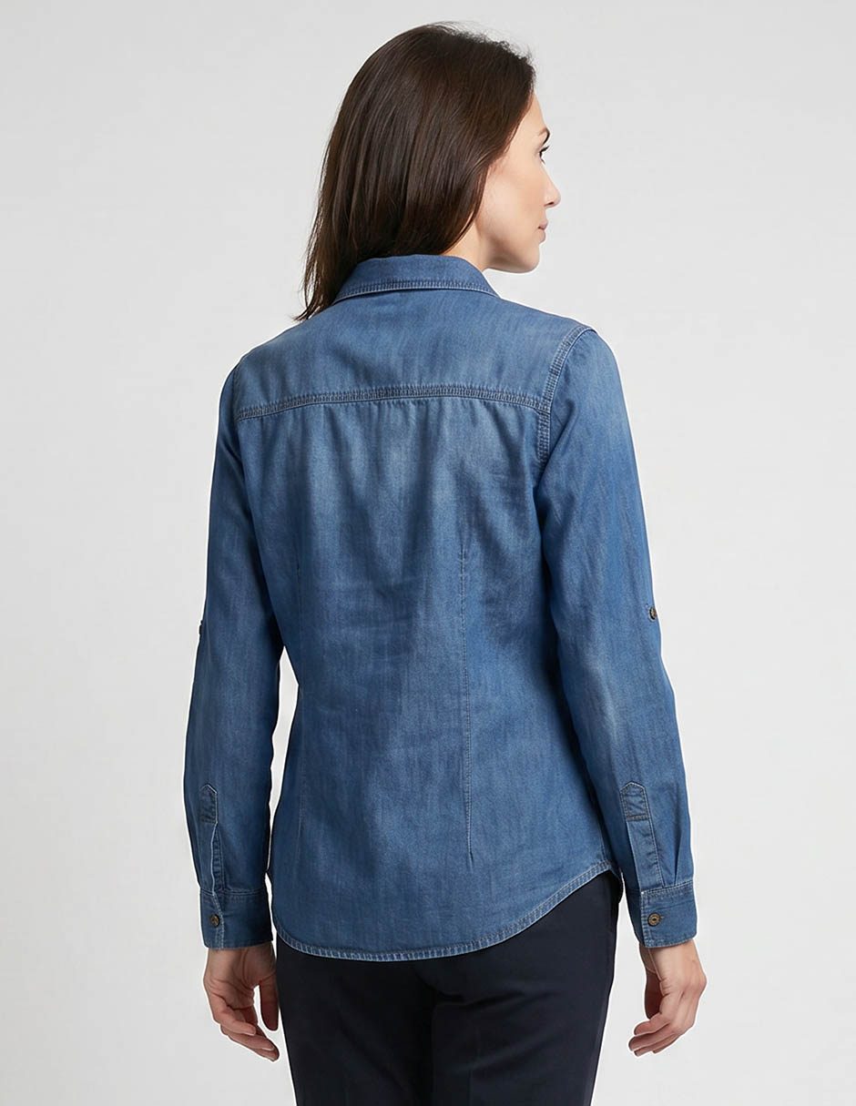 Blusa camisera manga larga para mujer 2