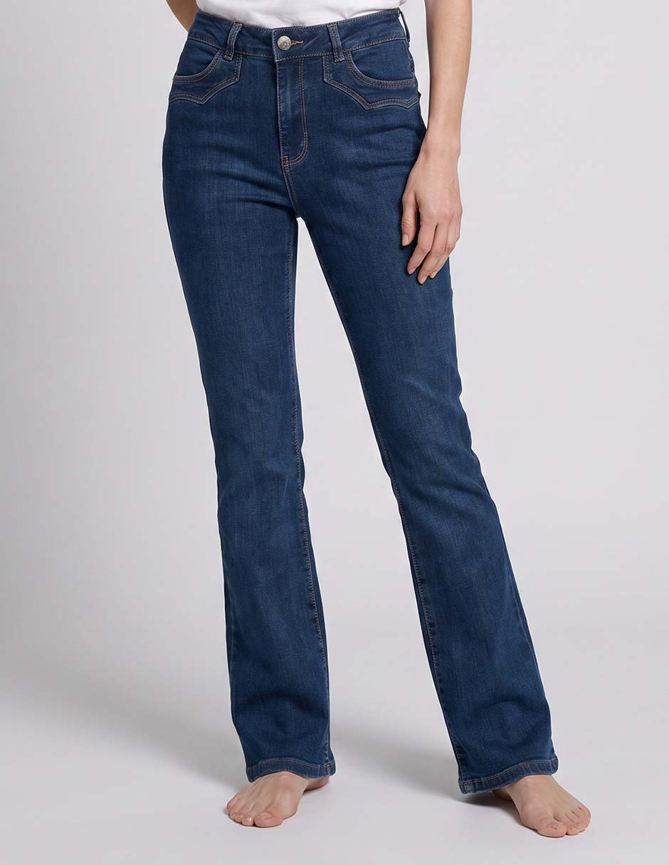 Jeans boot corte cintura para mujer