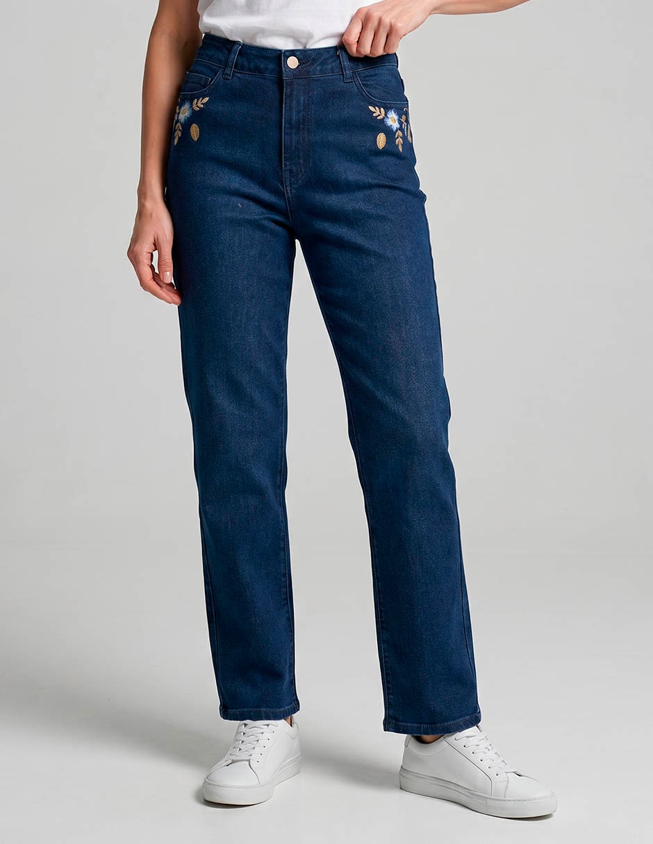 Jeans wide leg a la cintura para mujer Jeans wide leg a la cintura para mujer